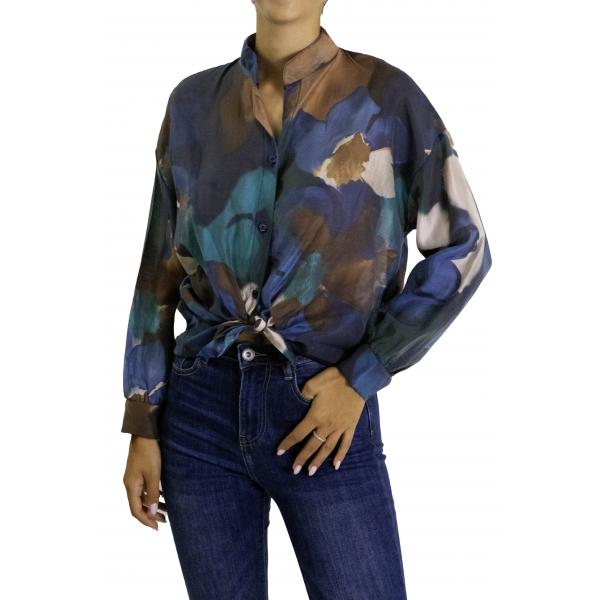 Camicia fantasia collo coreana